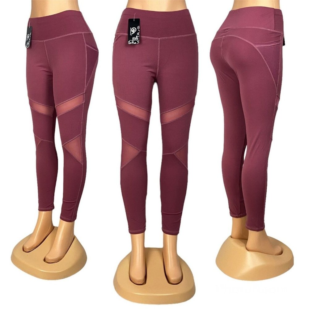 high waist mesh cutouts leggings women's leggings with mesh cutout